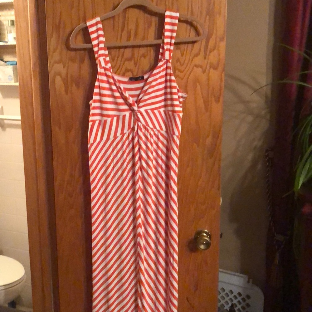 Spense orange and white chevron maxi dress XL